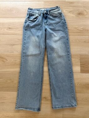 Rise Supply Co Straight Leg Jeans Light Wash High Rise Size 3
